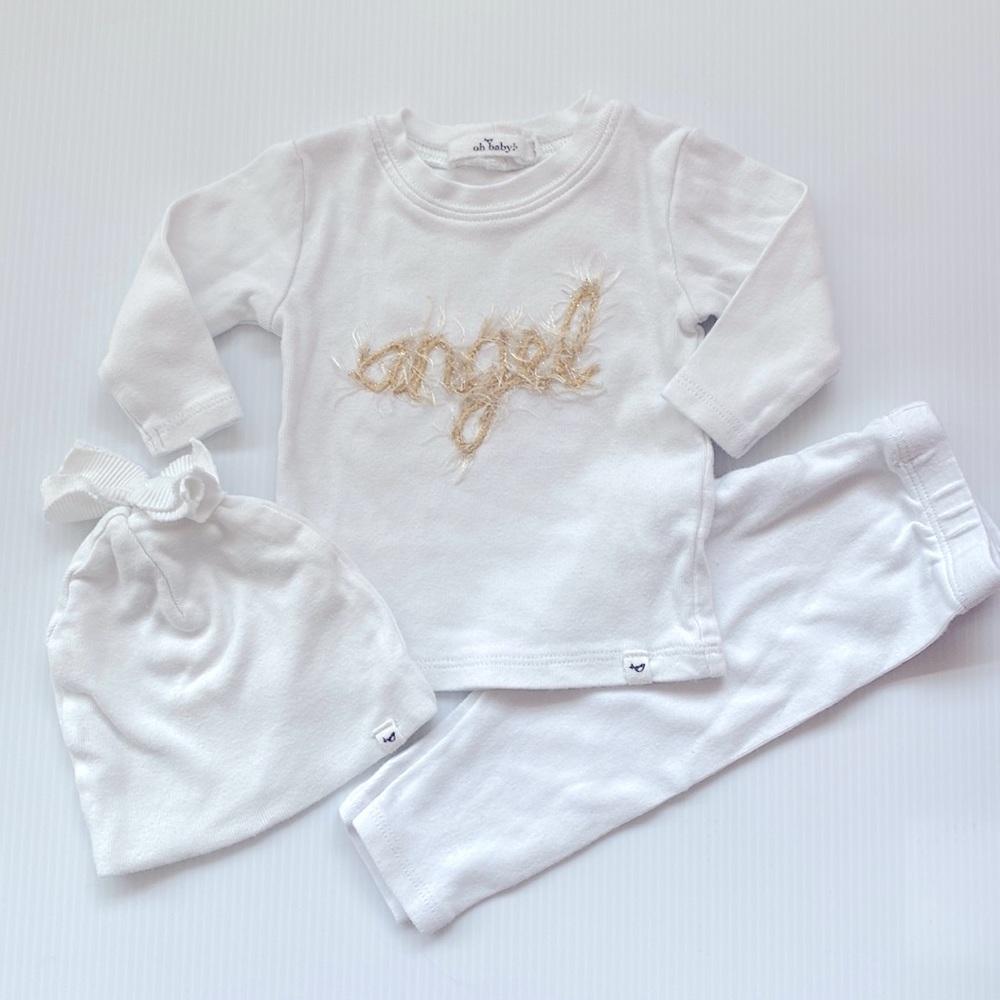 0-3m Oh Baby! Angel Three Piece Set